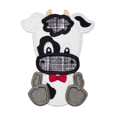 Boy Cow Sew or Iron on Embroidered Patch - image1